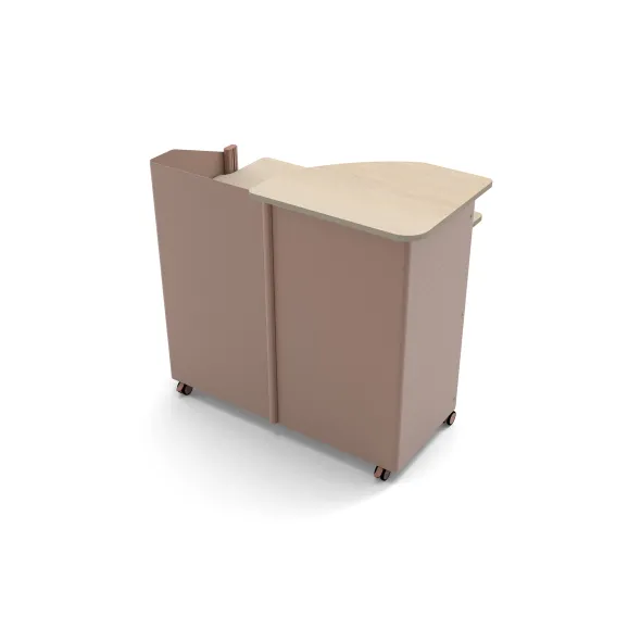 Comptoir haut mobile Satellix - l. 120 x h. 117 x pr. 74 cm - pour position debout - tablette d'accueil
