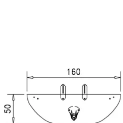 Convivialité demi-lune Epure - l. 160 x pr. 50 cm - pour 2 bureaux pr. 80 cm