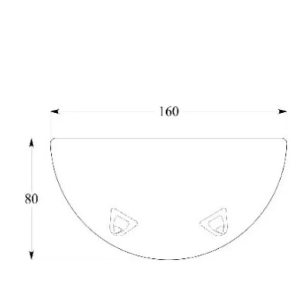 Convivialité demi-lune Evidence - l. 160 x pr. 80 cm - pour 2 bureaux pr. 80 cm - 2 pieds métalliques et 2 platines