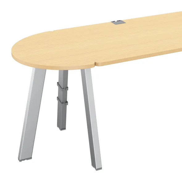 Convivialité demi-lune Fusion - l. 80 x pr. 40 cm - pour 1 bureau pr. 80 cm