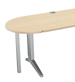 Convivialité demi-lune Fusion - l. 80 x pr. 40 cm - pour 1 bureau pr. 80 cm