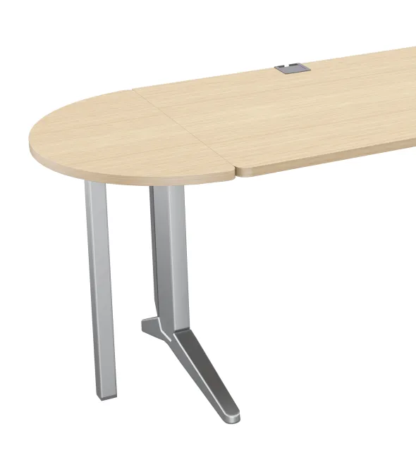 Convivialité demi-lune Fusion - l. 80 x pr. 40 cm - pour 1 bureau pr. 80 cm