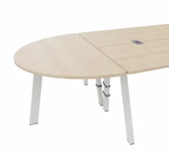 Convivialité demi-lune Fusion - l. 160 x pr. 80 cm - pour 2 bureaux pr. 80 cm