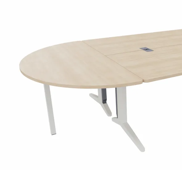 Convivialité demi-lune Fusion - l. 160 x pr. 80 cm - pour 2 bureaux pr. 80 cm