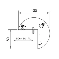 Convivialité 3/4 de rond Epure - Ø 130 cm