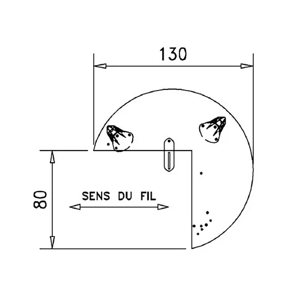 Convivialité 3/4 de rond Epure - Ø 130 cm