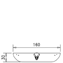 Convivialité frontale Epure - l. 160 x pr. 30 cm - pour 1 bureau l. 160 cm