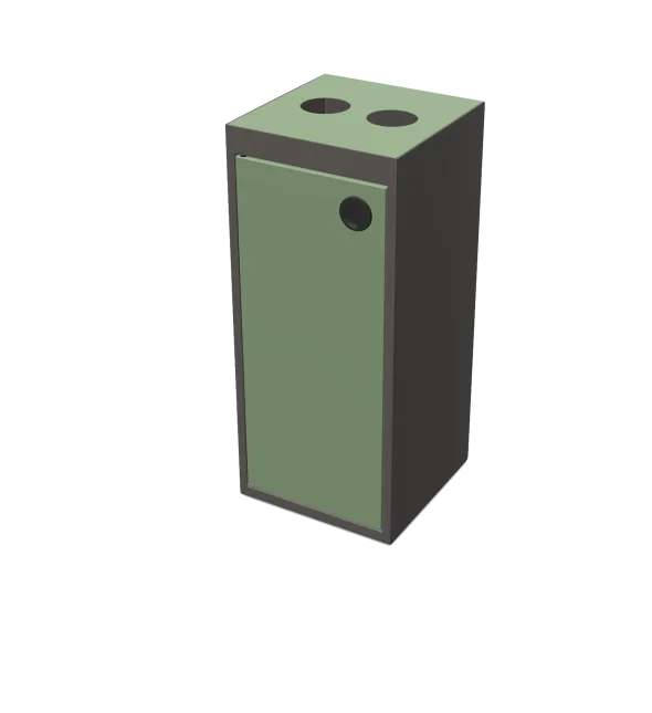 Corbeille Pick Up avec porte - couvercle 2 ronds - 60 l