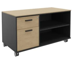 Desserte de rangement Kheops - h. 66 x l. 120 cm - sur roulettes - 1 tiroir plat + 1 tiroir dossiers suspendus