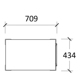 Desserte de rangement mobile Fliptop Twin - mélaminé - 72 x 71 cm - rideau nickel NI