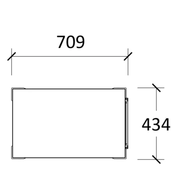 Desserte de rangement mobile Fliptop Twin - mélaminé - 72 x 71 cm - rideau nickel NI