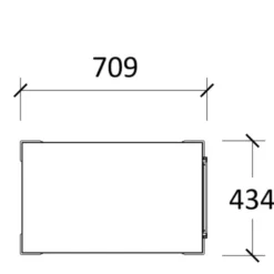 Desserte de rangement mobile Fliptop Twin - ébénisterie - 72 x 71 cm - rideau nickel NI