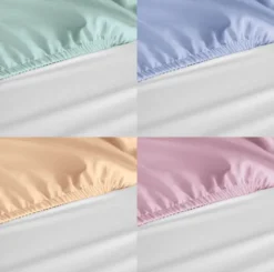 Drap housse 100 % coton couleur - 140 x 200 cm - lot de 10