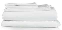 Drap plat 100 % coton blanc - 240 x 300 cm - lot de 10