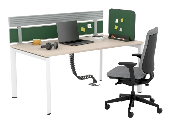 Ecran de séparation latéral sur socle FrameOne II - l. 55 cm - tissu - sans prestation