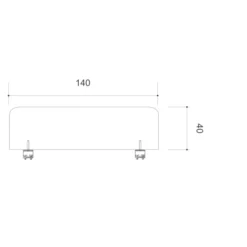 Ecran de séparation pour bureau isolé Arial - l. 140 cm - mélaminé