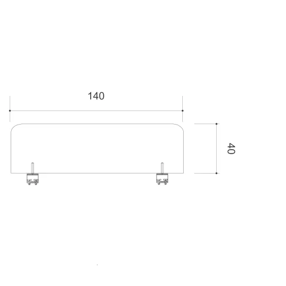 Ecran de séparation pour bureau isolé Arial - l. 140 cm - mélaminé