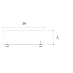 Ecran de séparation pour bureau isolé Arial - l. 120 cm - mélaminé