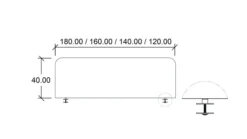 Ecran de séparation pour bureau isolé Arial - l. 120 cm - tissu
