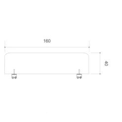 Ecran de séparation pour bureau isolé Arial - l. 160 cm - mélaminé