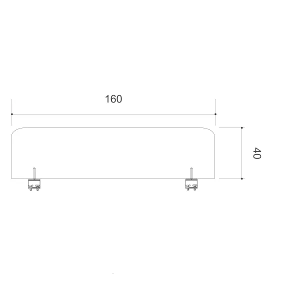 Ecran de séparation pour bureau isolé Arial - l. 160 cm - mélaminé