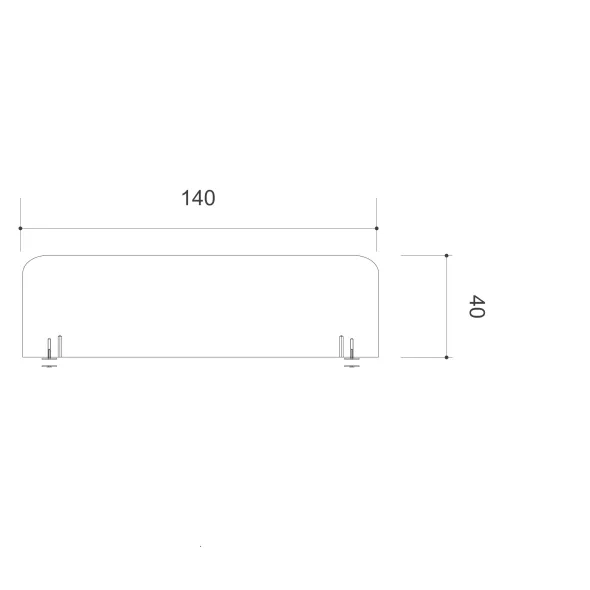 Ecran de séparation pour bureaux face à face Arial - l. 140 cm - mélaminé