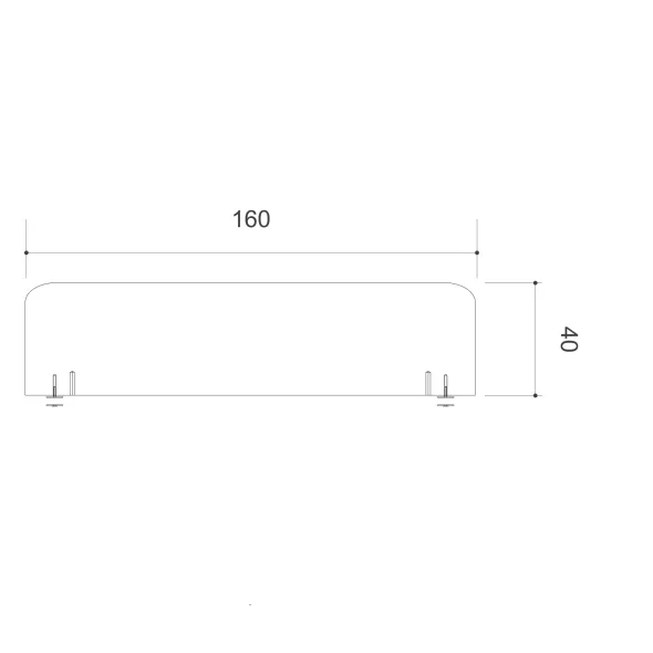 Ecran de séparation pour bureaux face à face Arial - l. 160 cm - mélaminé