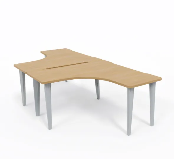 Ensemble 2 bureau compact 90° symétriques Evidence - l. 140 x pr. 60 cm