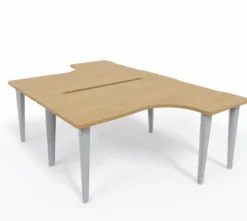 Ensemble 2 bureaux compact 90° asymétriques Evidence - l. 160 x l. 120 x pr. 80-60 cm