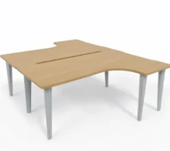 Ensemble 2 bureaux compact 90° asymétriques Evidence - l. 180 x l. 120 x pr. 80-60 cm