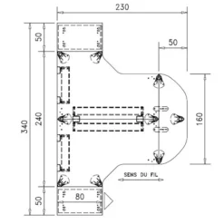 Ensemble 2 bureaux compacts 90° asymétriques Epure - l. 180 x l. 120 x pr. 80 x 80 cm - convivialité + 2 caissons