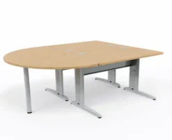 Ensemble 2 bureaux droits Corial - l. 120 x pr. 80 cm + convivialité demi-lune latérale