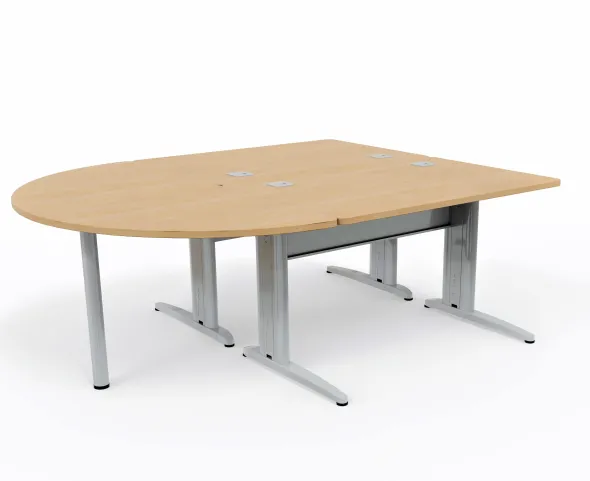 Ensemble 2 bureaux droits Corial - l. 120 x pr. 80 cm + convivialité demi-lune latérale
