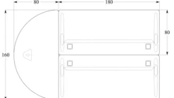 Ensemble 2 bureaux droits Corial - l. 180 x pr. 80 cm + convivialité demi-lune latérale