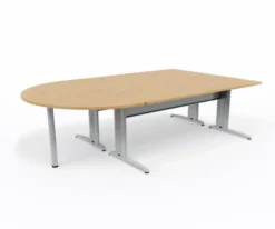 Ensemble 2 bureaux droits Corial - l. 180 x pr. 80 cm + convivialité demi-lune latérale