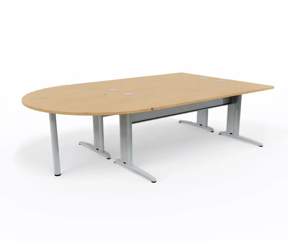 Ensemble 2 bureaux droits Corial - l. 180 x pr. 80 cm + convivialité demi-lune latérale