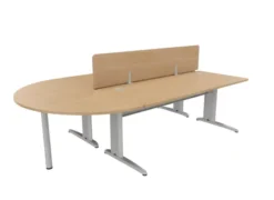 Ensemble 2 bureaux droits Corial - l. 180 x pr. 80 cm + convivialité demi-lune latérale + écran de séparation