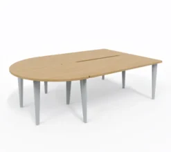 Ensemble 2 bureaux droits Evidence - l. 160 x pr. 80 cm + convivialité demi-lune latérale