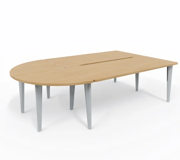 Ensemble 2 bureaux droits Evidence - l. 180 x pr. 80 cm + convivialité demi-lune latérale
