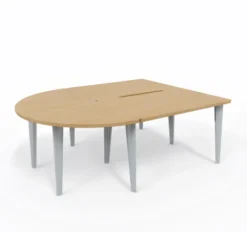 Ensemble 2 bureaux droits Evidence - l. 120 x pr. 80 cm + convivialité demi-lune latérale