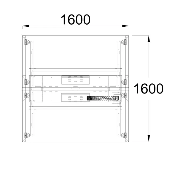 Ensemble 2 bureaux droits FrameOne II - l. 160 x pr. 78 cm - top access - sans écran - piétement arche