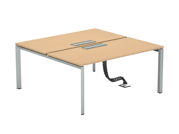 Ensemble 2 bureaux droits FrameOne II - l. 160 x pr. 78 cm - top access - sans écran - piétement arche