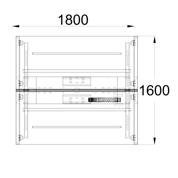 Ensemble 2 bureaux droits FrameOne II - l. 180 x pr. 78 cm - top access + 1 écran PMMA avec rail - piétement arche