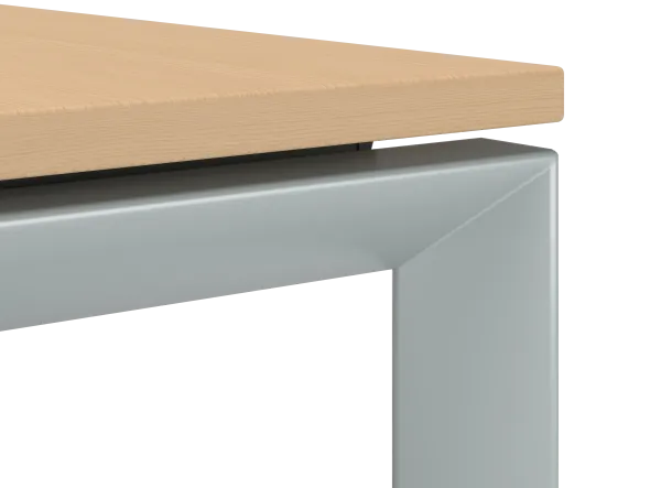 Ensemble 4 bureaux droits FrameOne II - l. 140 x pr. 78 cm - top access + 2 écrans PMMA avec rail - piétement arche