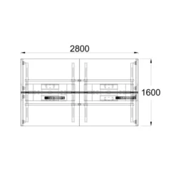 Ensemble 4 bureaux droits FrameOne II - l. 140 x pr. 78 cm - top access + 2 écrans PMMA avec rail - piétement arche