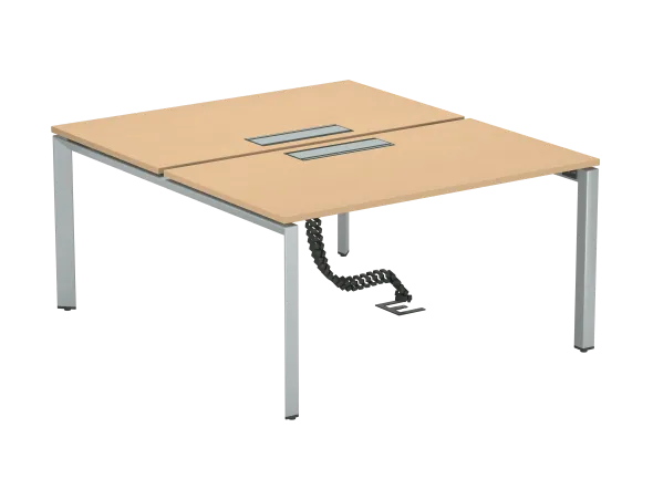 Ensemble 2 bureaux droits FrameOne II - l. 140 x pr. 78 cm - top access - sans écran - piétement arche