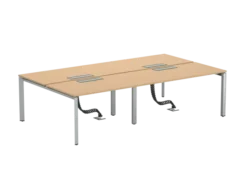 Ensemble 4 bureaux droits FrameOne II - l. 140 x pr. 78 cm - top access - sans écran - piétement arche