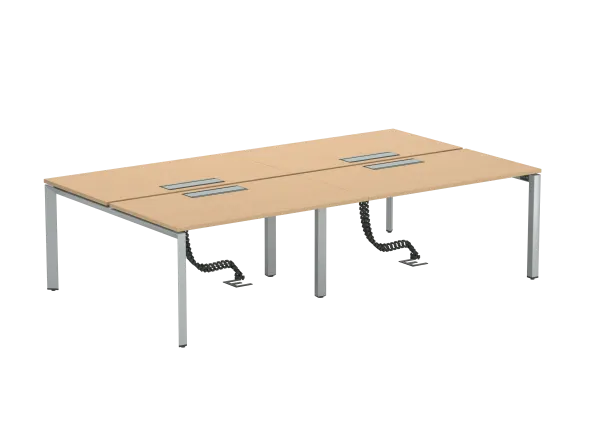 Ensemble 4 bureaux droits FrameOne II - l. 140 x pr. 78 cm - top access - sans écran - piétement arche