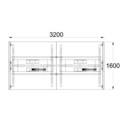 Ensemble 4 bureaux droits FrameOne II - l. 160 x pr. 78 cm - top access - sans écran - piétement arche