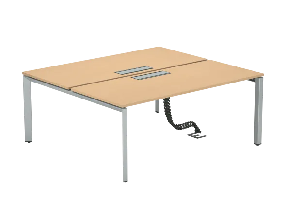Ensemble 2 bureaux droits FrameOne II - l. 180 x pr. 78 cm - top access - sans écran - piétement arche